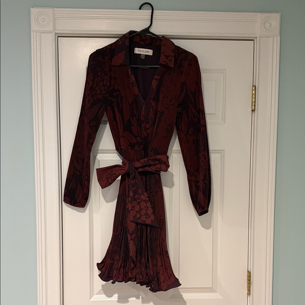 Taylor Burgundy Floral Dress